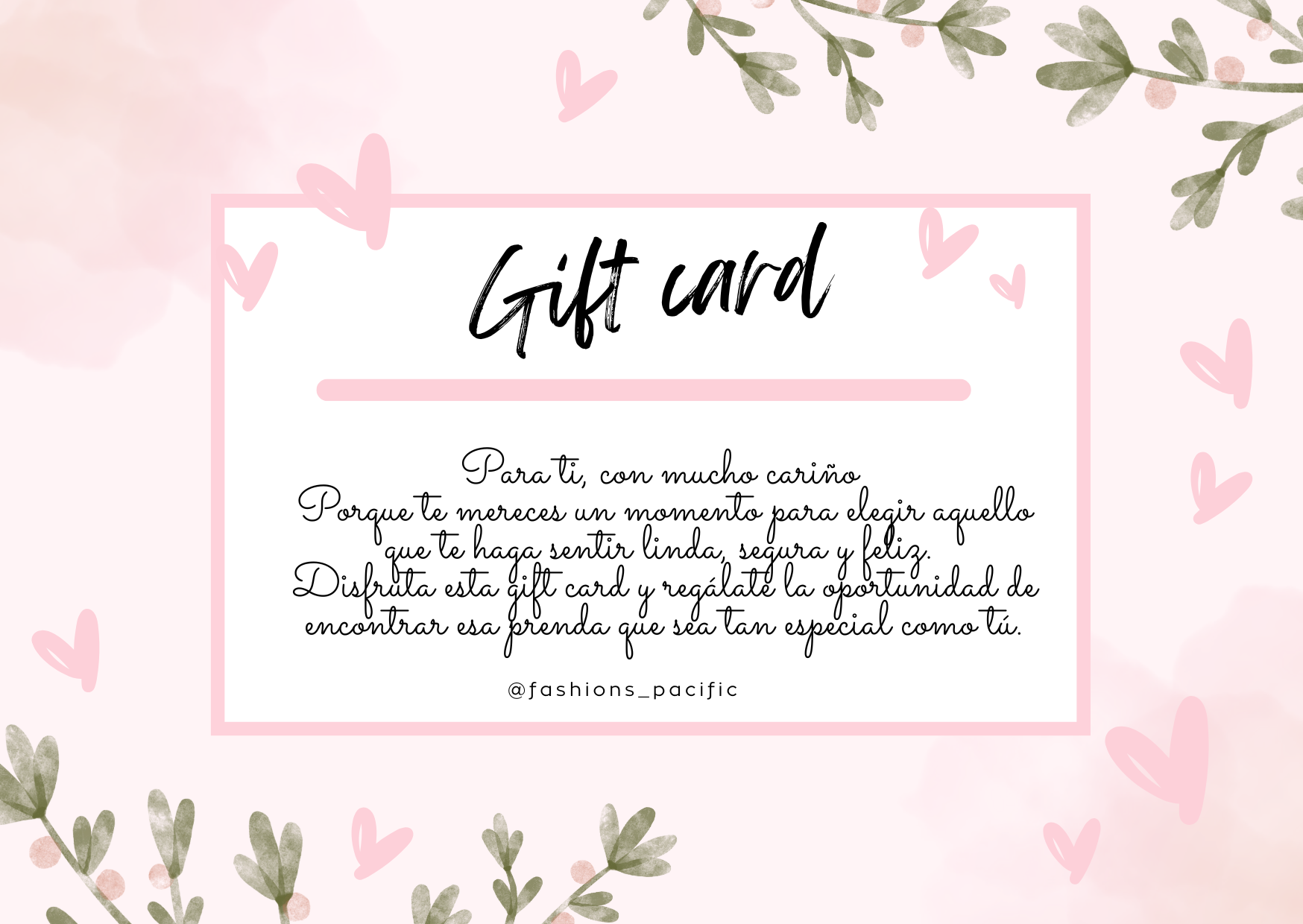 Gift Card Fashion’s Pacific