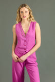 Gillet Nix Lino Fucsia