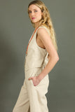 Gillet Nix Lino Beige